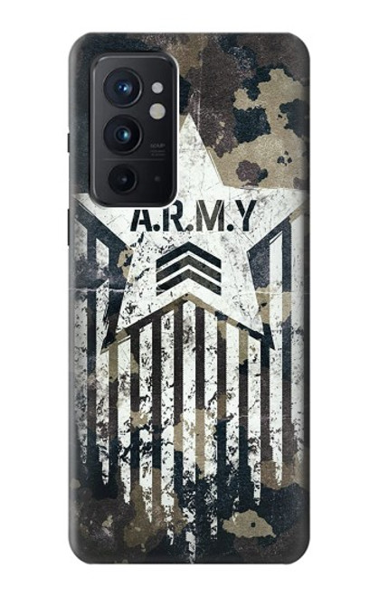 W3666 Army Camo Camouflage Funda Carcasa Case y Caso Del Tirón Funda para OnePlus 9RT 5G