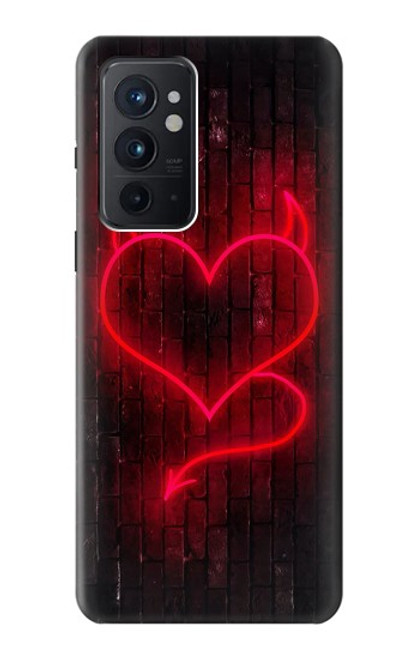 W3682 Devil Heart Funda Carcasa Case y Caso Del Tirón Funda para OnePlus 9RT 5G