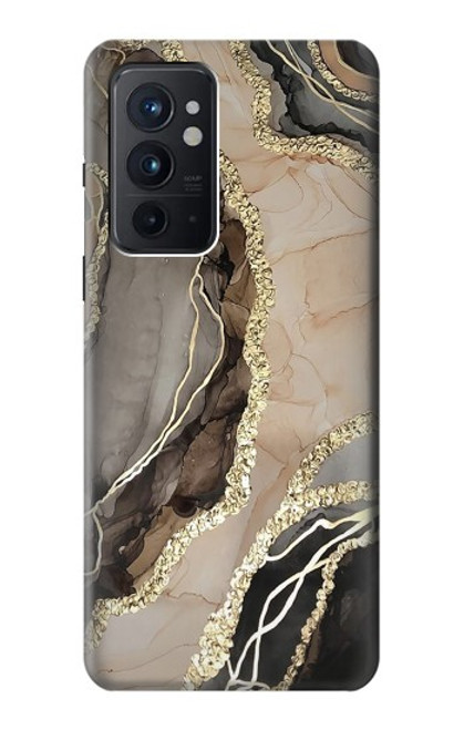 W3700 Marble Gold Graphic Printed Funda Carcasa Case y Caso Del Tirón Funda para OnePlus 9RT 5G