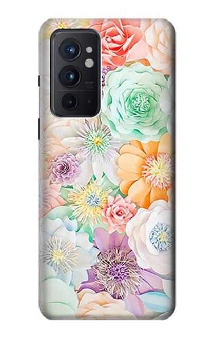 W3705 Pastel Floral Flower Funda Carcasa Case y Caso Del Tirón Funda para OnePlus 9RT 5G