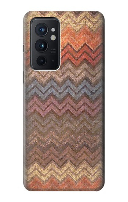 W3752 Zigzag Fabric Pattern Graphic Printed Funda Carcasa Case y Caso Del Tirón Funda para OnePlus 9RT 5G