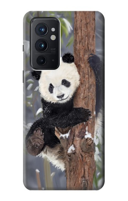 W3793 Cute Baby Panda Snow Painting Funda Carcasa Case y Caso Del Tirón Funda para OnePlus 9RT 5G