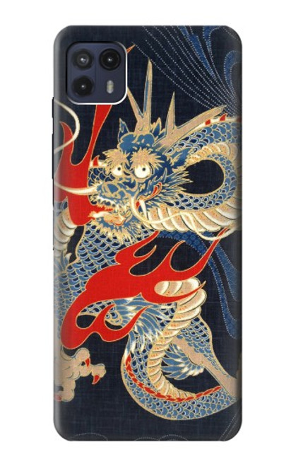 W2073 Japan Dragon Art Funda Carcasa Case y Caso Del Tirón Funda para Motorola Moto G50 5G [for G50 5G only. NOT for G50]