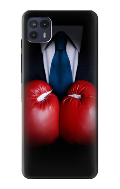 W2261 Businessman Black Suit With Boxing Gloves Funda Carcasa Case y Caso Del Tirón Funda para Motorola Moto G50 5G [for G50 5G only. NOT for G50]