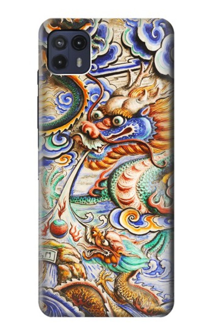 W2584 Traditional Chinese Dragon Art Funda Carcasa Case y Caso Del Tirón Funda para Motorola Moto G50 5G [for G50 5G only. NOT for G50]