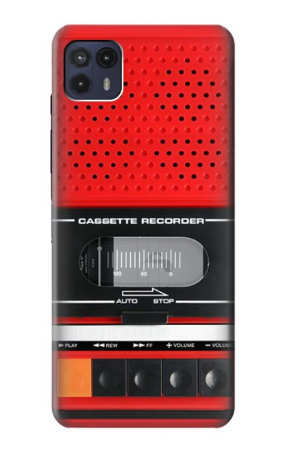 W3204 Red Cassette Recorder Graphic Funda Carcasa Case y Caso Del Tirón Funda para Motorola Moto G50 5G [for G50 5G only. NOT for G50]