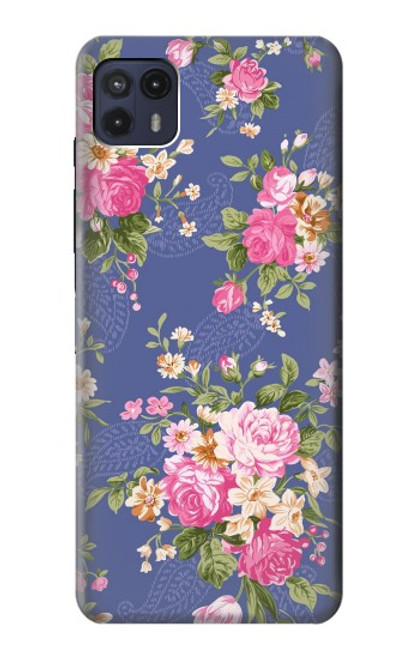 W3265 Vintage Flower Pattern Funda Carcasa Case y Caso Del Tirón Funda para Motorola Moto G50 5G [for G50 5G only. NOT for G50]