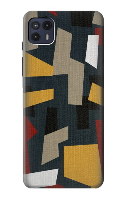 W3386 Abstract Fabric Texture Funda Carcasa Case y Caso Del Tirón Funda para Motorola Moto G50 5G [for G50 5G only. NOT for G50]