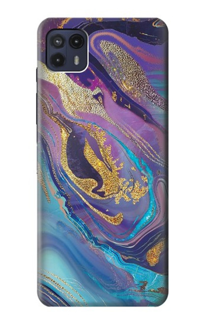 W3676 Colorful Abstract Marble Stone Funda Carcasa Case y Caso Del Tirón Funda para Motorola Moto G50 5G [for G50 5G only. NOT for G50]