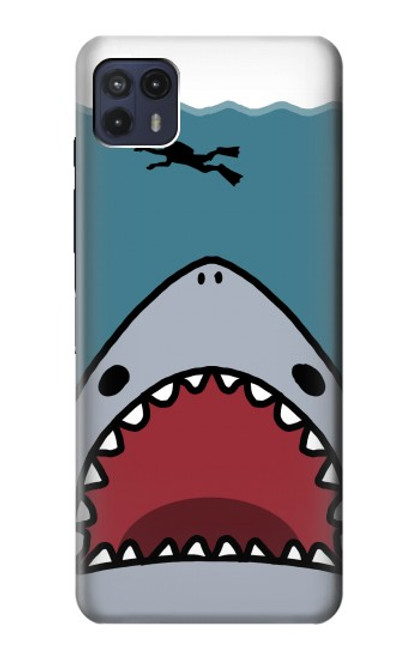 W3825 Cartoon Shark Sea Diving Funda Carcasa Case y Caso Del Tirón Funda para Motorola Moto G50 5G [for G50 5G only. NOT for G50]