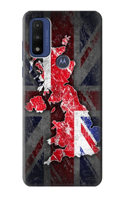 W2936 UK British Flag Map Funda Carcasa Case y Caso Del Tirón Funda para Motorola G Pure