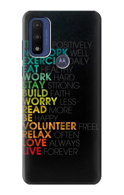 W3523 Think Positive Words Quotes Funda Carcasa Case y Caso Del Tirón Funda para Motorola G Pure