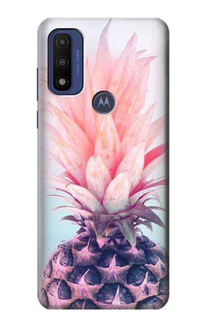 W3711 Pink Pineapple Funda Carcasa Case y Caso Del Tirón Funda para Motorola G Pure