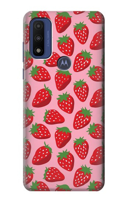 W3719 Strawberry Pattern Funda Carcasa Case y Caso Del Tirón Funda para Motorola G Pure