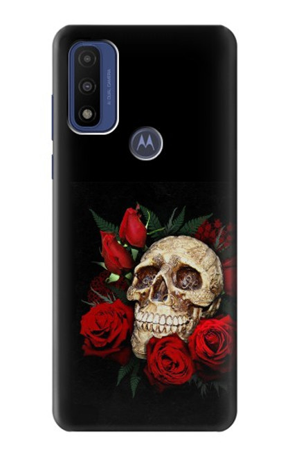 W3753 Dark Gothic Goth Skull Roses Funda Carcasa Case y Caso Del Tirón Funda para Motorola G Pure