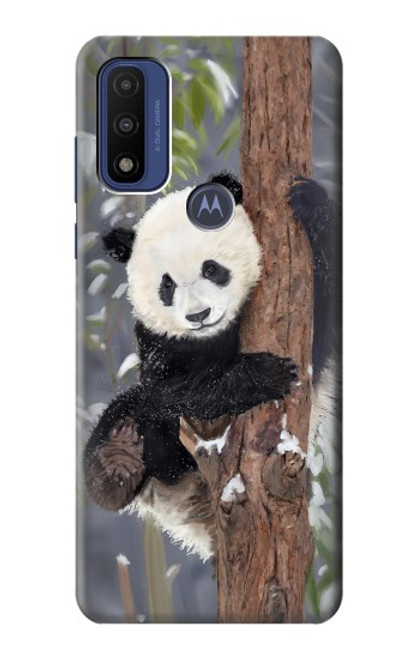 W3793 Cute Baby Panda Snow Painting Funda Carcasa Case y Caso Del Tirón Funda para Motorola G Pure