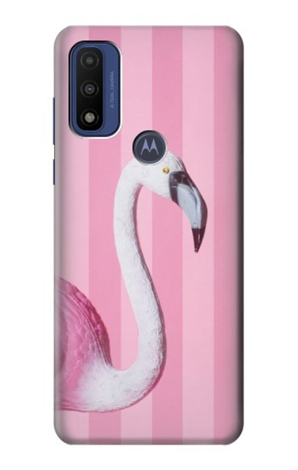 W3805 Flamingo Pink Pastel Funda Carcasa Case y Caso Del Tirón Funda para Motorola G Pure