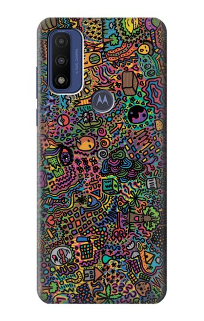 W3815 Psychedelic Art Funda Carcasa Case y Caso Del Tirón Funda para Motorola G Pure