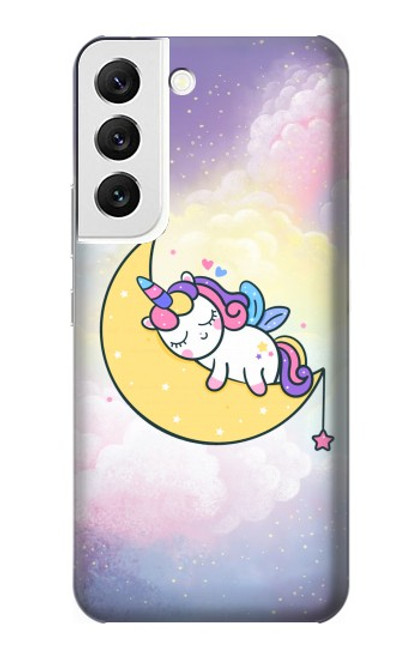 W3485 Cute Unicorn Sleep Funda Carcasa Case y Caso Del Tirón Funda para Samsung Galaxy S22