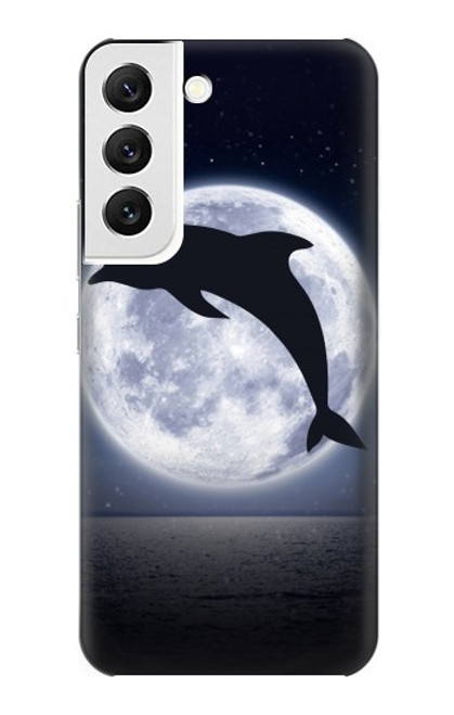 W3510 Dolphin Moon Night Funda Carcasa Case y Caso Del Tirón Funda para Samsung Galaxy S22