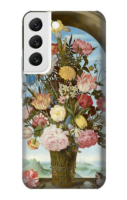 W3749 Vase of Flowers Funda Carcasa Case y Caso Del Tirón Funda para Samsung Galaxy S22