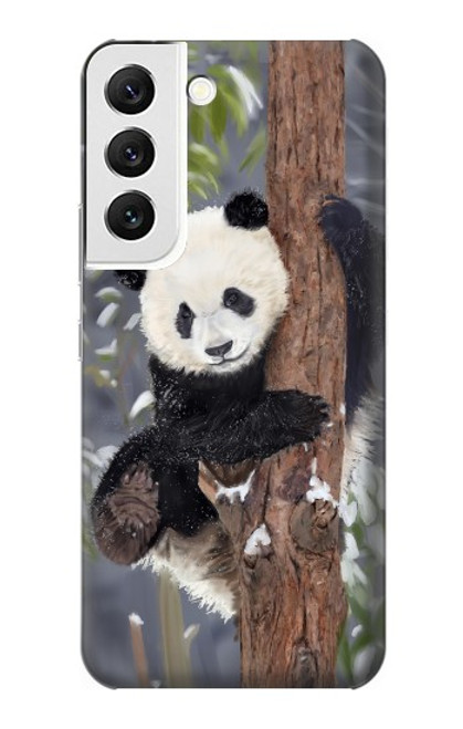 W3793 Cute Baby Panda Snow Painting Funda Carcasa Case y Caso Del Tirón Funda para Samsung Galaxy S22