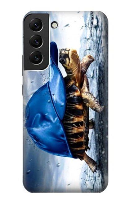 W0084 Turtle in the Rain Funda Carcasa Case y Caso Del Tirón Funda para Samsung Galaxy S22 Plus