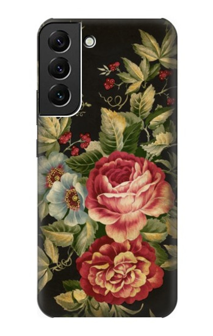 W3013 Vintage Antique Roses Funda Carcasa Case y Caso Del Tirón Funda para Samsung Galaxy S22 Plus