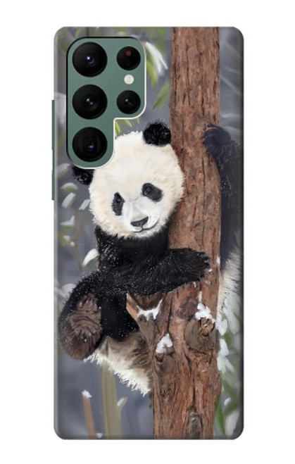 W3793 Cute Baby Panda Snow Painting Funda Carcasa Case y Caso Del Tirón Funda para Samsung Galaxy S22 Ultra