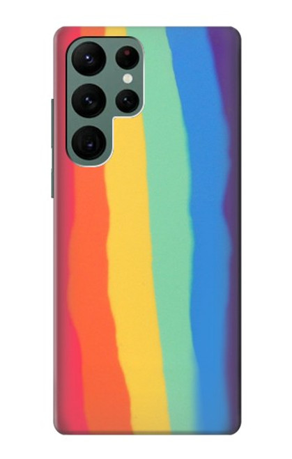 W3799 Cute Vertical Watercolor Rainbow Funda Carcasa Case y Caso Del Tirón Funda para Samsung Galaxy S22 Ultra
