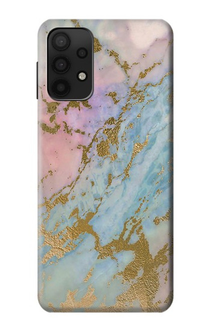 W3717 Rose Gold Blue Pastel Marble Graphic Printed Funda Carcasa Case y Caso Del Tirón Funda para Samsung Galaxy M32 5G