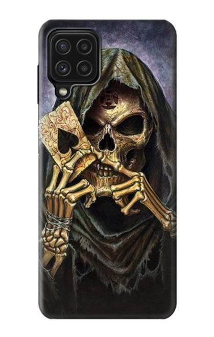 W3594 Grim Reaper Wins Poker Funda Carcasa Case y Caso Del Tirón Funda para Samsung Galaxy M22