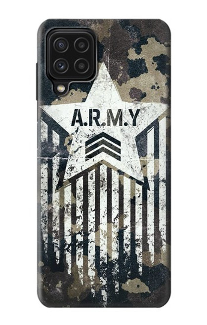 W3666 Army Camo Camouflage Funda Carcasa Case y Caso Del Tirón Funda para Samsung Galaxy M22