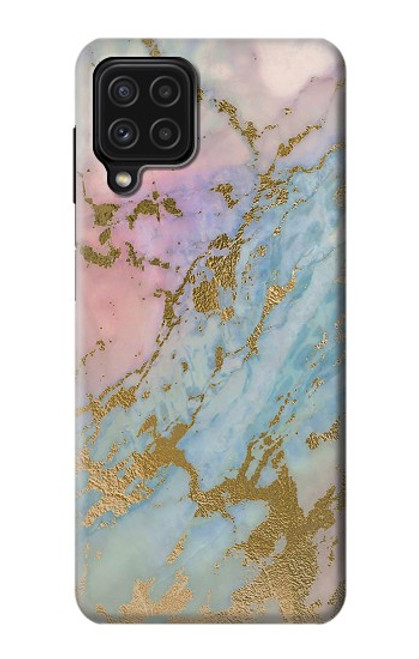 W3717 Rose Gold Blue Pastel Marble Graphic Printed Funda Carcasa Case y Caso Del Tirón Funda para Samsung Galaxy M22