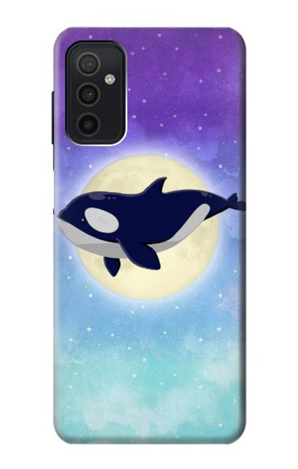 W3807 Killer Whale Orca Moon Pastel Fantasy Funda Carcasa Case y Caso Del Tirón Funda para Samsung Galaxy M52 5G