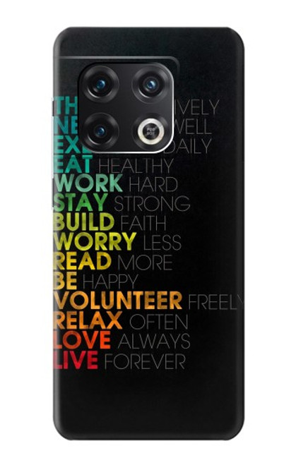 W3523 Think Positive Words Quotes Funda Carcasa Case y Caso Del Tirón Funda para OnePlus 10 Pro