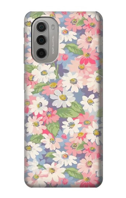 W3688 Floral Flower Art Pattern Funda Carcasa Case y Caso Del Tirón Funda para Motorola Moto G51 5G