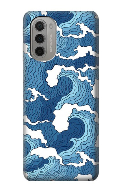 W3751 Wave Pattern Funda Carcasa Case y Caso Del Tirón Funda para Motorola Moto G51 5G