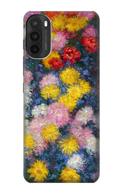 W3342 Claude Monet Chrysanthemums Funda Carcasa Case y Caso Del Tirón Funda para Motorola Moto G71 5G