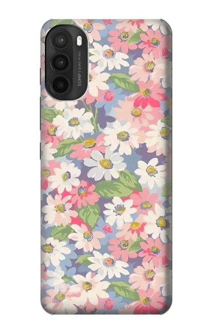 W3688 Floral Flower Art Pattern Funda Carcasa Case y Caso Del Tirón Funda para Motorola Moto G71 5G