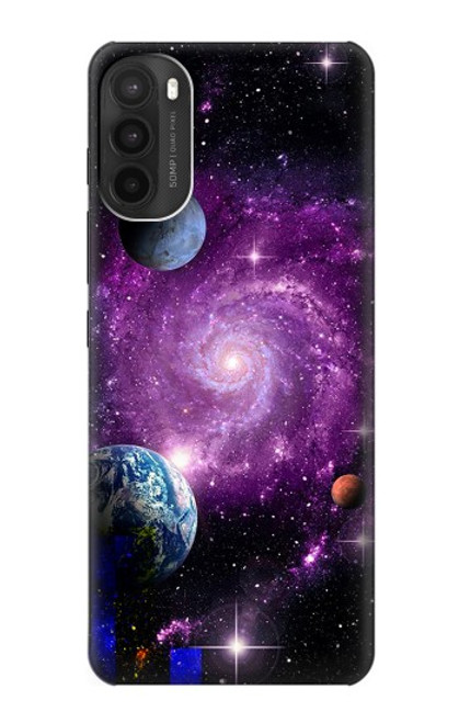 W3689 Galaxy Outer Space Planet Funda Carcasa Case y Caso Del Tirón Funda para Motorola Moto G71 5G