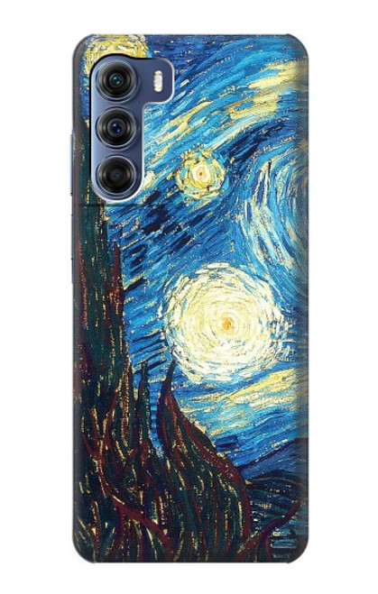 W0582 Van Gogh Starry Nights Funda Carcasa Case y Caso Del Tirón Funda para Motorola Edge S30