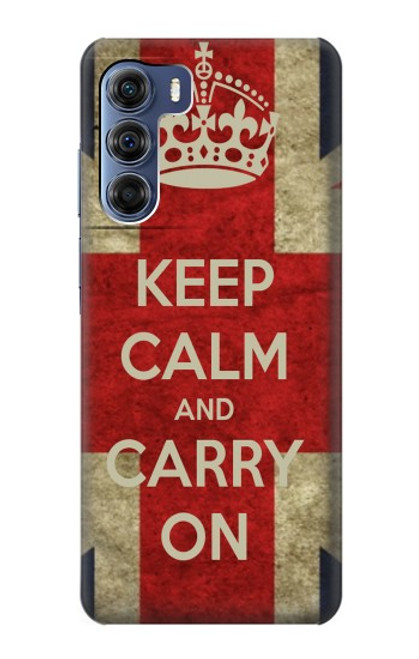 W0674 Keep Calm and Carry On Funda Carcasa Case y Caso Del Tirón Funda para Motorola Edge S30