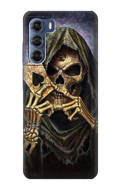 W3594 Grim Reaper Wins Poker Funda Carcasa Case y Caso Del Tirón Funda para Motorola Edge S30