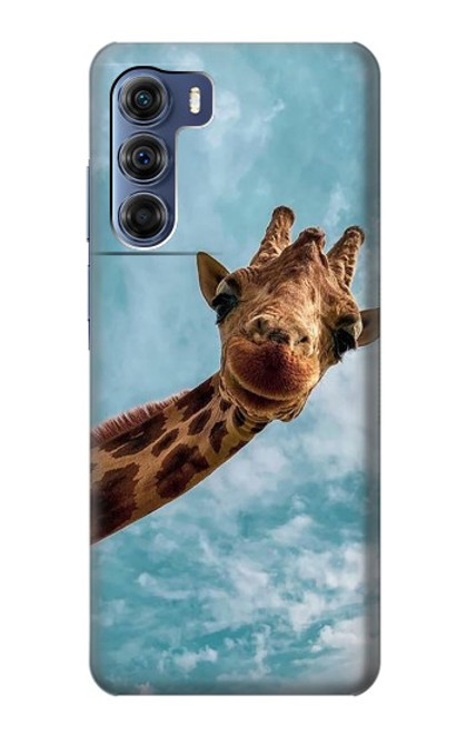 W3680 Cute Smile Giraffe Funda Carcasa Case y Caso Del Tirón Funda para Motorola Edge S30