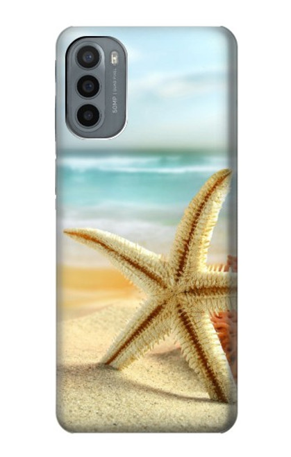 W1117 Starfish on the Beach Funda Carcasa Case y Caso Del Tirón Funda para Motorola Moto G31