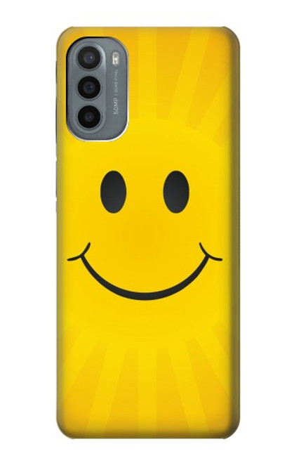 W1146 Yellow Sun Smile Funda Carcasa Case y Caso Del Tirón Funda para Motorola Moto G31