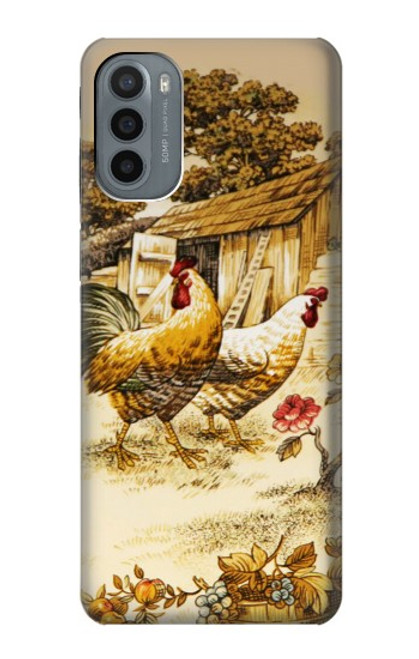 W2181 French Country Chicken Funda Carcasa Case y Caso Del Tirón Funda para Motorola Moto G31