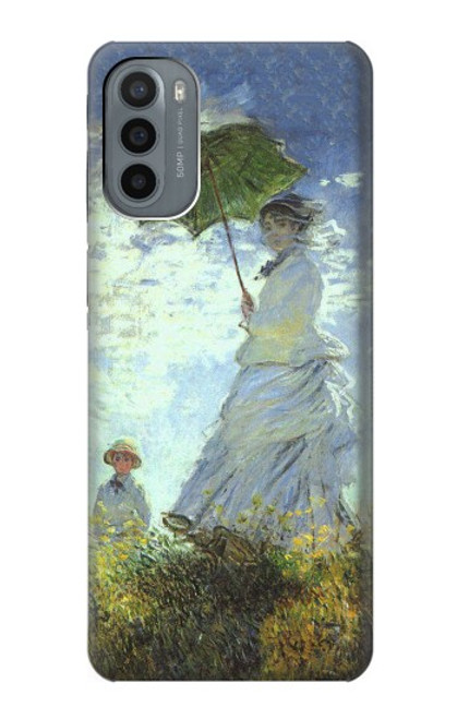 W2415 Claude Monet Woman with a Parasol Funda Carcasa Case y Caso Del Tirón Funda para Motorola Moto G31