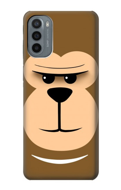 W2721 Cute Grumpy Monkey Cartoon Funda Carcasa Case y Caso Del Tirón Funda para Motorola Moto G31